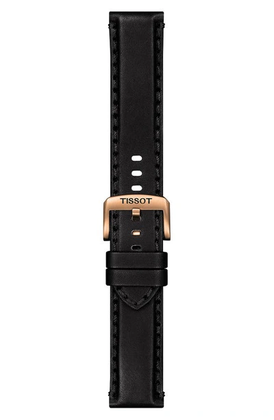 Shop Tissot Supersport Chronograph Leather Strap Watch, 45.5mm In Black/ Rose Gold