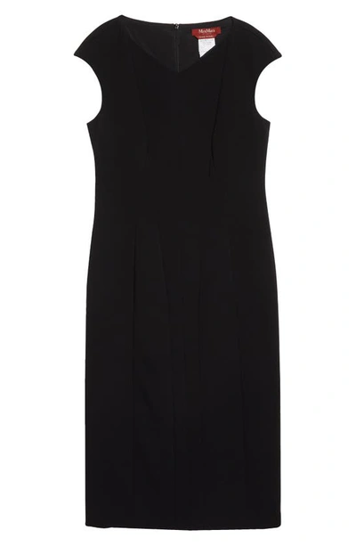 Shop Max Mara Ulla Cap Sleeve Sheath Dress In Black