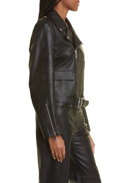 Shop Stella Mccartney Altermat Faux Leather Moto Jacket In Black