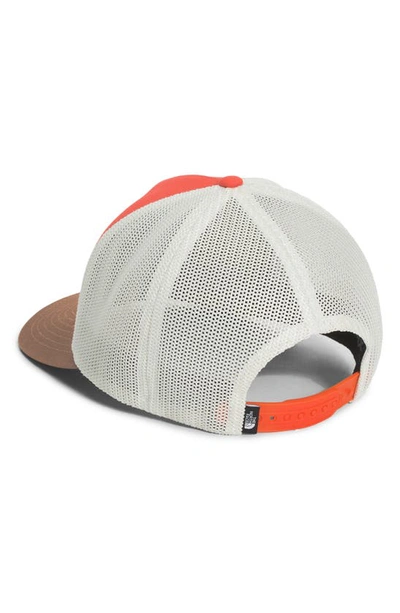 Shop The North Face Keep It Patched Structured Trucker Hat In Retro Orange/ Macchiato Brown