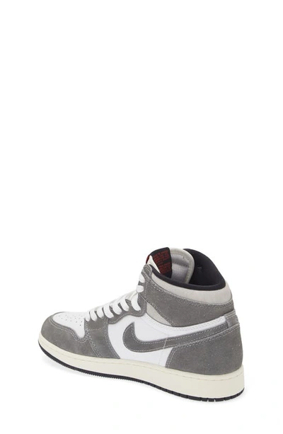 Shop Jordan Kids' Air  1 Retro High Basketball Shoe In Black/ Red/ White/ Grey