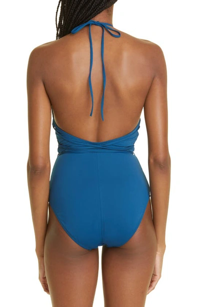 Shop Ulla Johnson Annika Halter One-piece Swimsuit In Tropic
