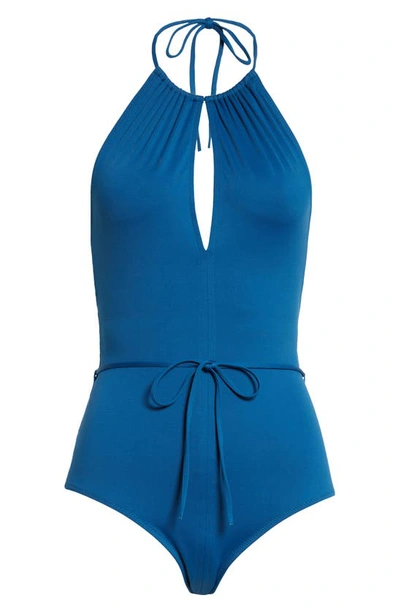 Shop Ulla Johnson Annika Halter One-piece Swimsuit In Tropic