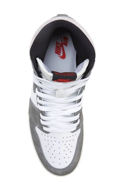 Shop Jordan Air  1 Retro High Top Sneaker In Black/ Fire Red/ White/ Grey