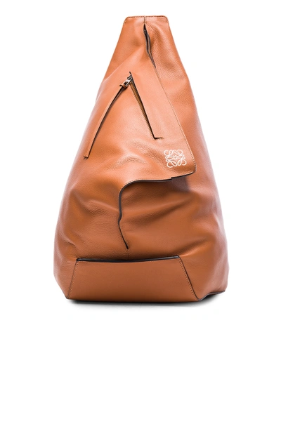 Loewe Anton Leather Backpack In Tan