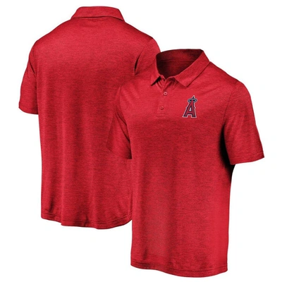 Shop Fanatics Branded Red Los Angeles Angels Iconic Striated Primary Logo Lightweight Polo