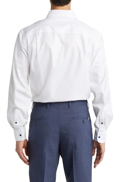Shop David Donahue Trim Fit Super Fine Twill Dress Shirt In White