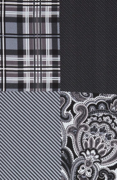 Nordstrom Shop 'three Panel' Silk Pocket Square In Black