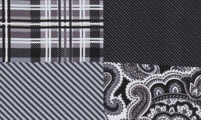 Shop Nordstrom Shop 'three Panel' Silk Pocket Square In Black