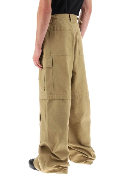 Ambush Wide-leg Cargo Trousers In Beige