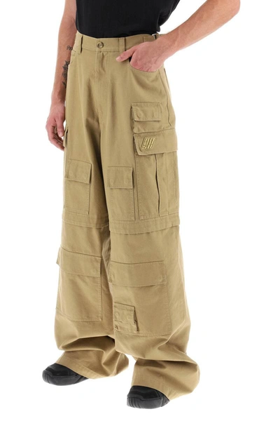 Ambush Wide-leg Cargo Trousers In Beige