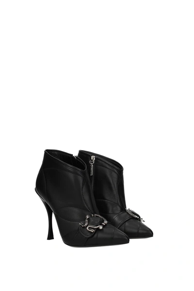 Shop Dolce & Gabbana Ankle Boots Devotion Leather Black