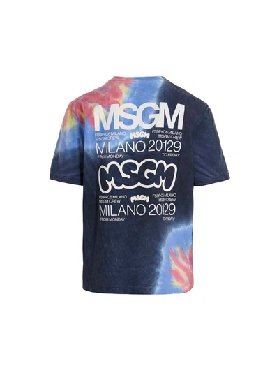 Shop Msgm Logo Print Tie Dye T-shirt By Burro Studio