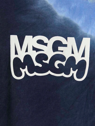 Shop Msgm Logo Print Tie Dye T-shirt By Burro Studio