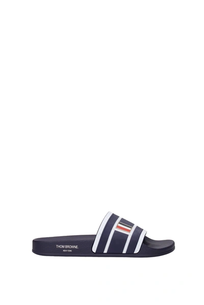 Shop Thom Browne Slippers And Clogs Rubber Blue