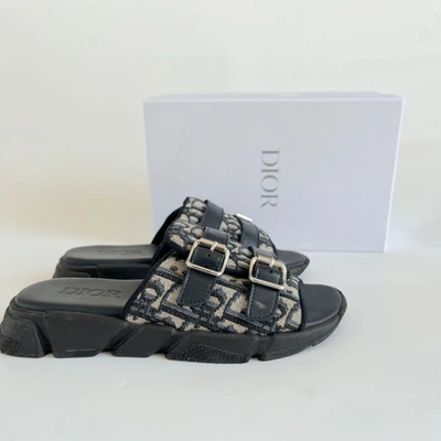Pre-owned Dior Navy Blue And Beige  Oblique Technical Jacquard, Kids 32