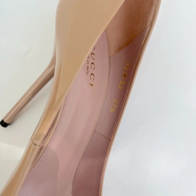 Pre-owned Gucci Nude Patent Almond Toe Pumps, 37.5