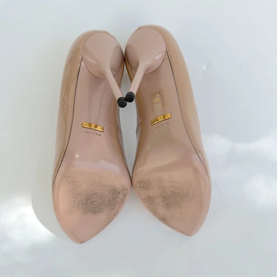 Pre-owned Gucci Nude Patent Almond Toe Pumps, 37.5