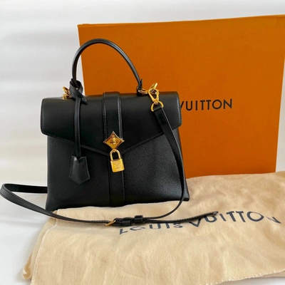 Pre-owned Louis Vuitton Rose Des Vents Black Leather Pm Bag