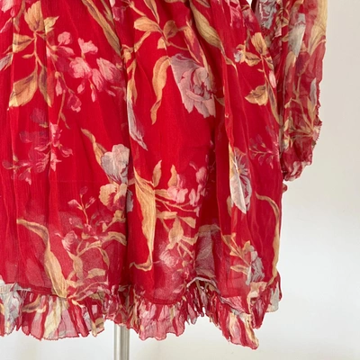 Pre-owned Zimmermann Red Floral Print Playsuit