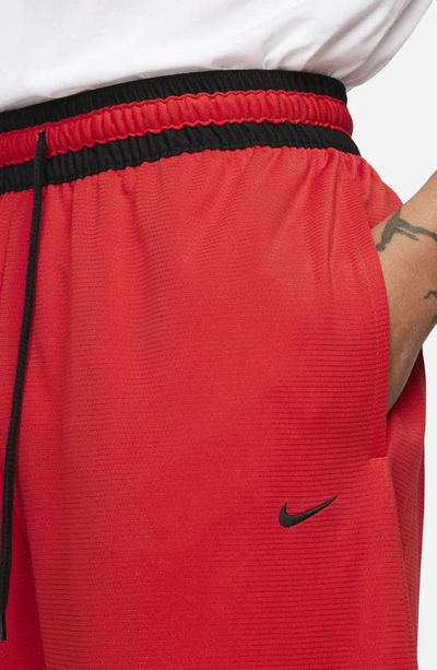 Shop Nike Dri-fit Dna Mesh Shorts In University Red/black