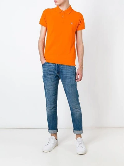 Shop Etro Embroidered Logo Polo Shirt