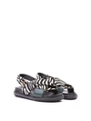 MARNI Marni Zebra Flat Sandals,FBMSU04G01.LV613ZI532BLACKWHITEGLAS