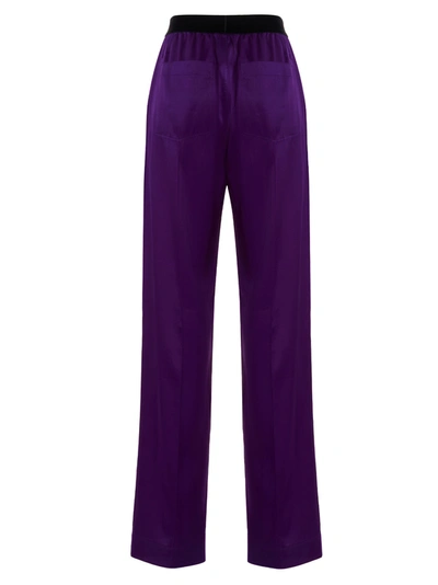 Shop Tom Ford Silk Trousers In Purple