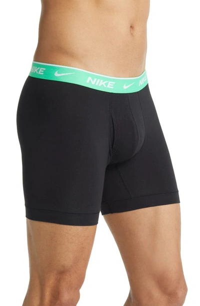 Shop Nike Dri-fit Essential Assorted 3-pack Stretch Cotton Boxer Briefs In Multi Black