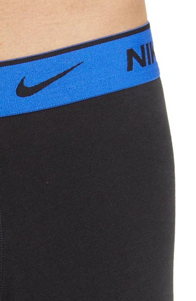 Shop Nike Dri-fit Essential Assorted 3-pack Stretch Cotton Boxer Briefs In Blue Warped Print