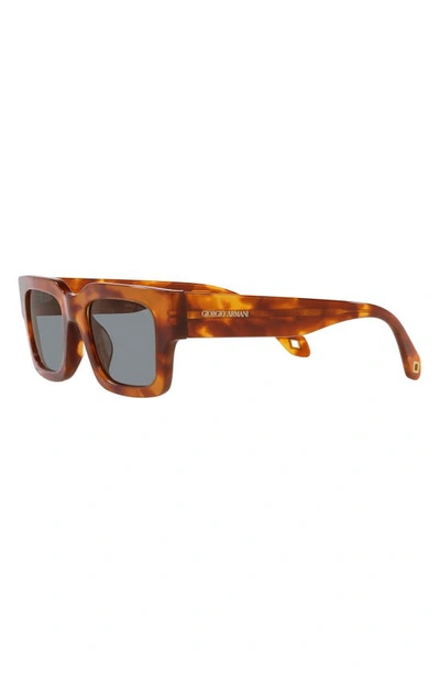Shop Armani Exchange 52mm Rectangular Sunglasses In Red Havana