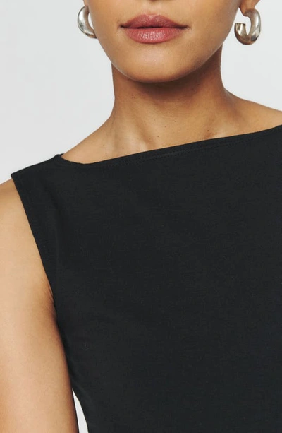 Reformation Dusk Stretch Organic Cotton Knit Top In Black