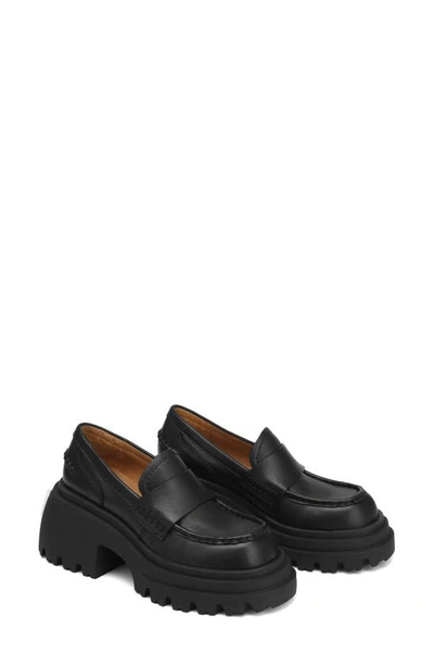 Shop Naked Wolfe Swish Platform Loafer In Black-leather