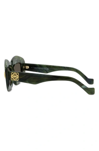 Loewe Silver Screen 49mm Rectangular Sunglasses In Shiny Green Marble