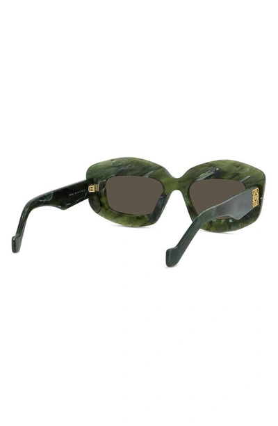 Loewe Silver Screen 49mm Rectangular Sunglasses In Shiny Green Marble