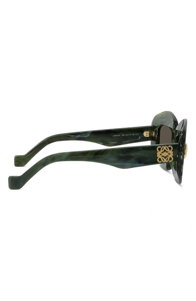 Shop Loewe Silver Screen 49mm Rectangular Sunglasses In Shiny Green Marble