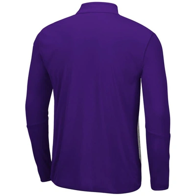 Shop Colosseum Heathered Gray/purple Kansas State Wildcats Prospect Quarter-zip Jacket In Heather Gray