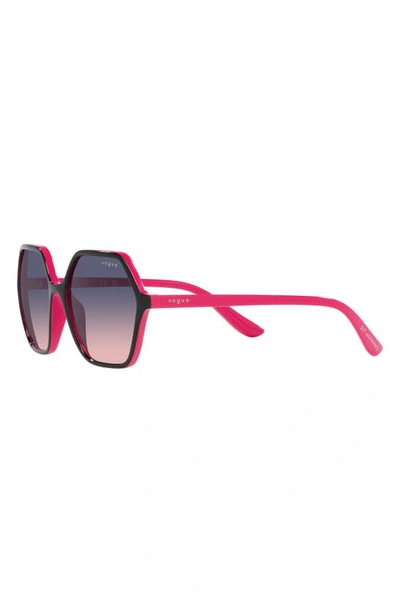 Shop Vogue 55mm Gradient Irregular Sunglasses In Blue Gradient