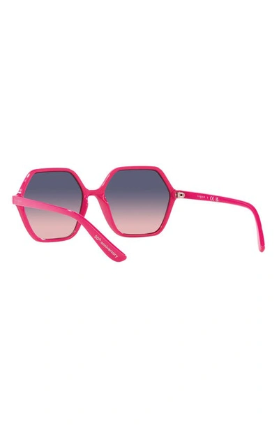 Shop Vogue 55mm Gradient Irregular Sunglasses In Blue Gradient
