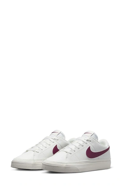 Shop Nike Court Legacy Sneaker In White/ Rosewood/ Sail/ Pink