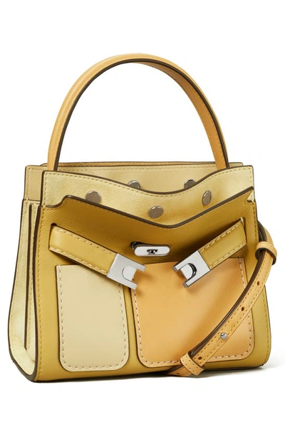 Tory Burch Petite Lee Radziwill Pocket Leather Double Bag In Cornbread