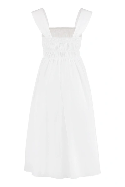 Shop Staud Ida Poplin Midi Dress In White