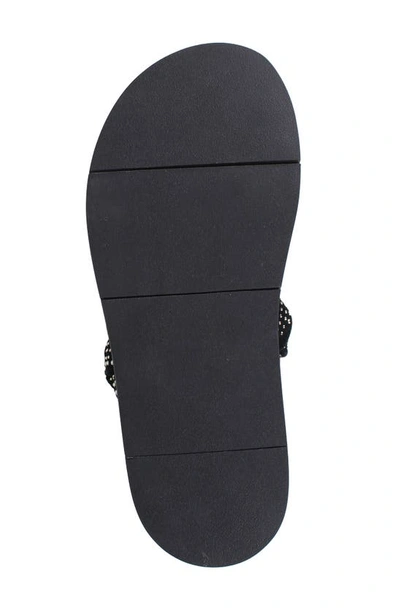 National Comfort Braided Platform Slide Sandal In Black Suede