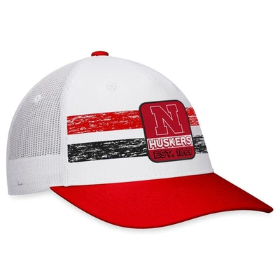 Shop Top Of The World White/scarlet Nebraska Huskers Retro Fade Snapback Hat