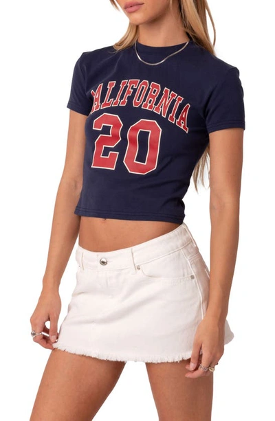 Shop Edikted California Graphic T-shirt In Navy