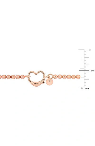 Delmar Beaded Heart Clasp Bracelet In Rose