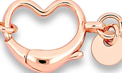 Delmar Beaded Heart Clasp Bracelet In Rose