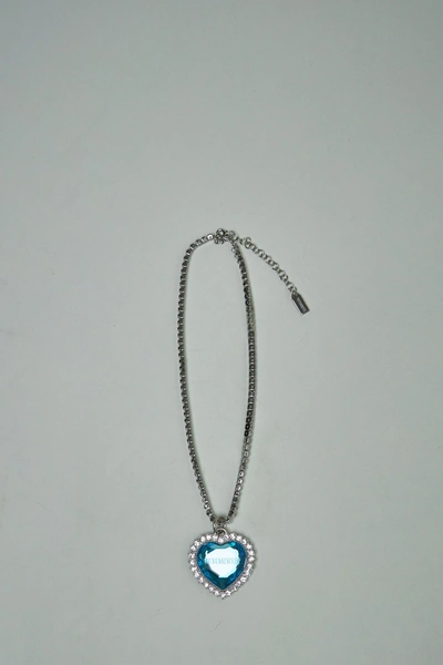 Shop Vetements Crystal Heart Necklace