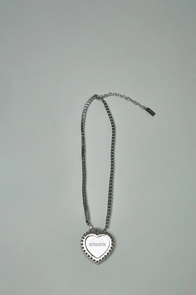 Shop Vetements Crystal Heart Necklace