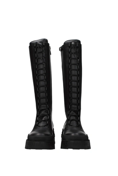 Shop Moncler Boots Vail High Leather Black